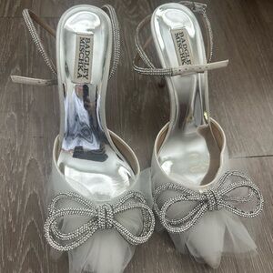 Badgley Mischka Silver and White Women's Shoes